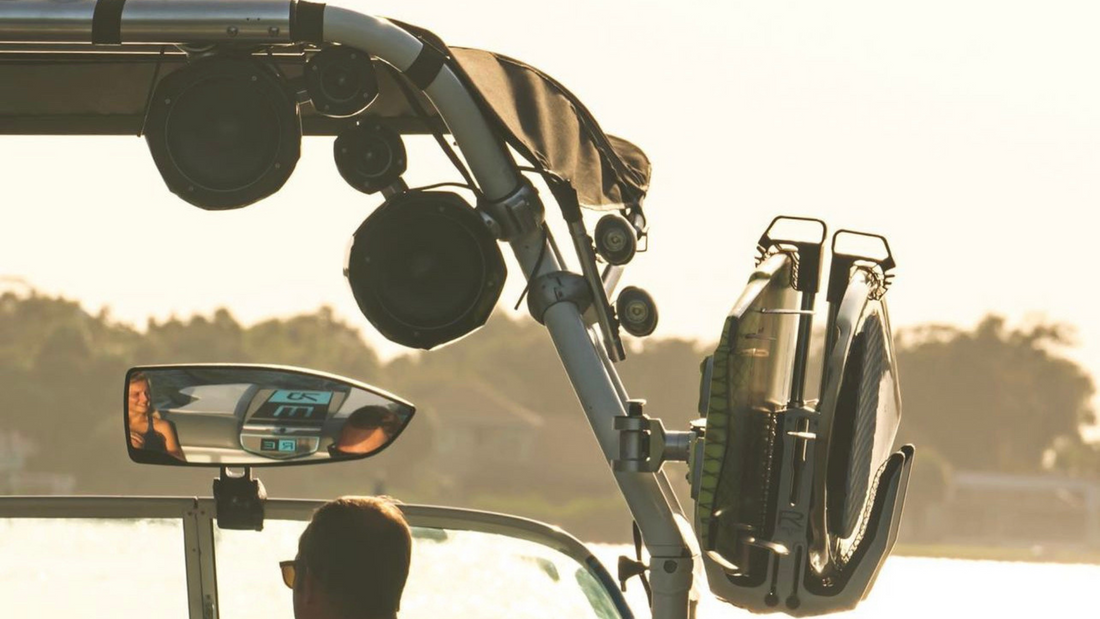 Roswell marine towers and racks with tower speakers and roswell marine mirror