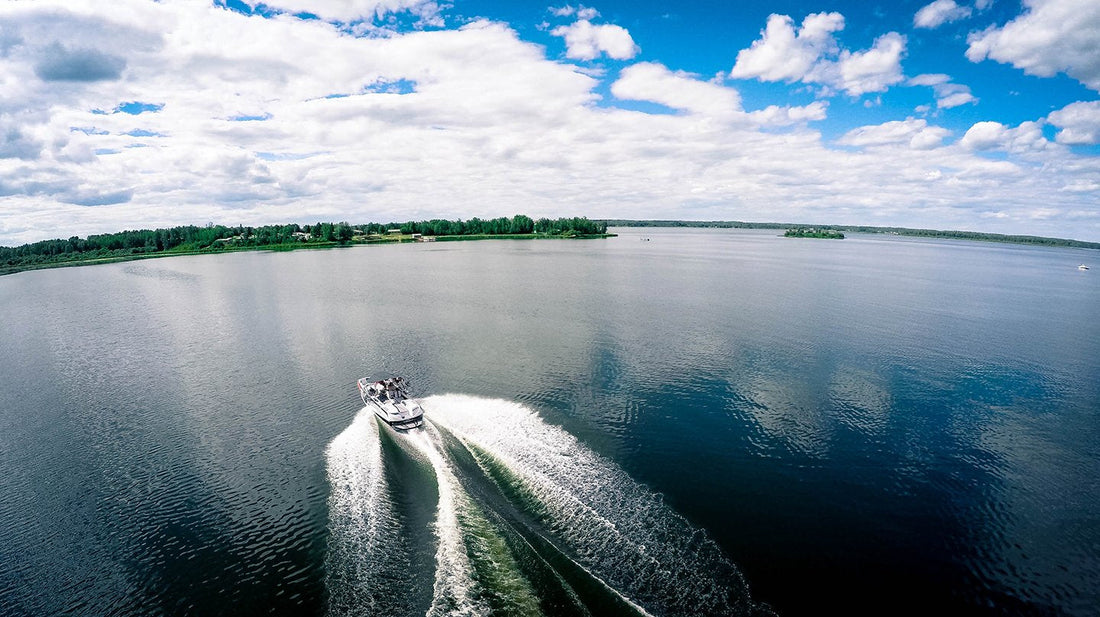 Boat sailing across the water 